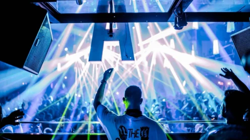 Abode DJ back white lights